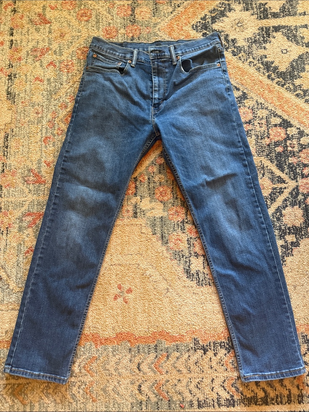Levi's Men's Dark Blue Slim Straight Jeans 502, 34x32